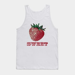 Lispe Vintage Strawberry drawing with Antique Sweet Tank Top